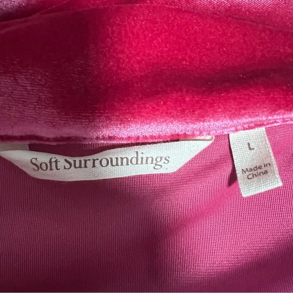 Soft Surroundings Pink Draped Blouse LARGE - Picture 3 of 7